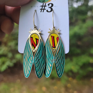 Patina Cicada Collection - Repurposed Vintage Tin Earrings