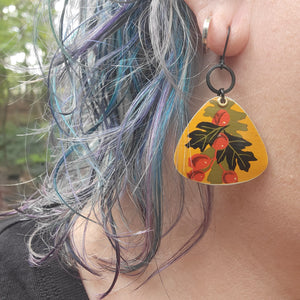 Goldenrod Harvest Collection - Repurposed Vintage Tin Earrings