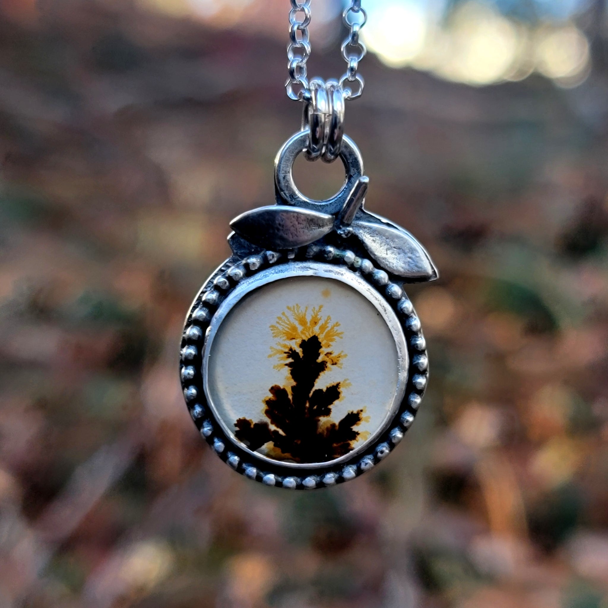 Dendritic Agate Pendant Collection in Sterling Silver