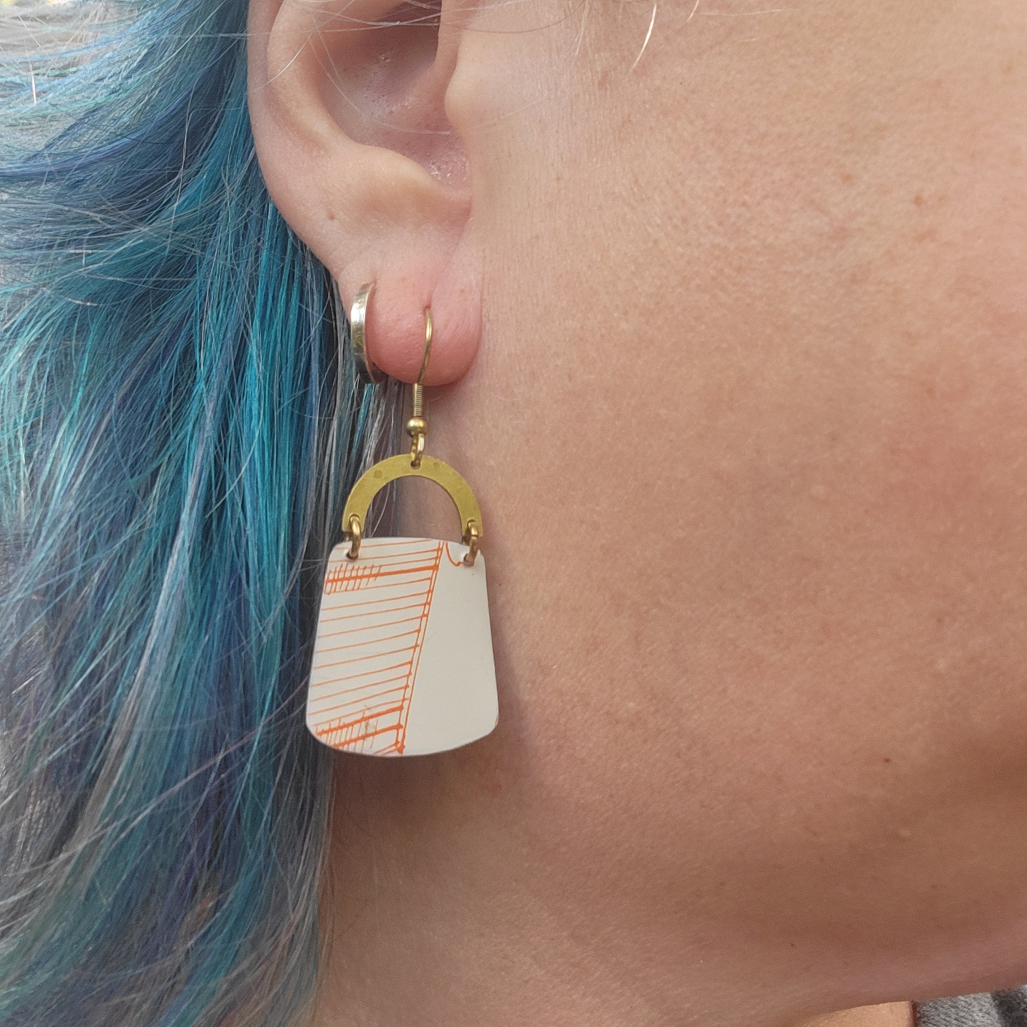 Goldenrod Harvest Collection - Repurposed Vintage Tin Earrings