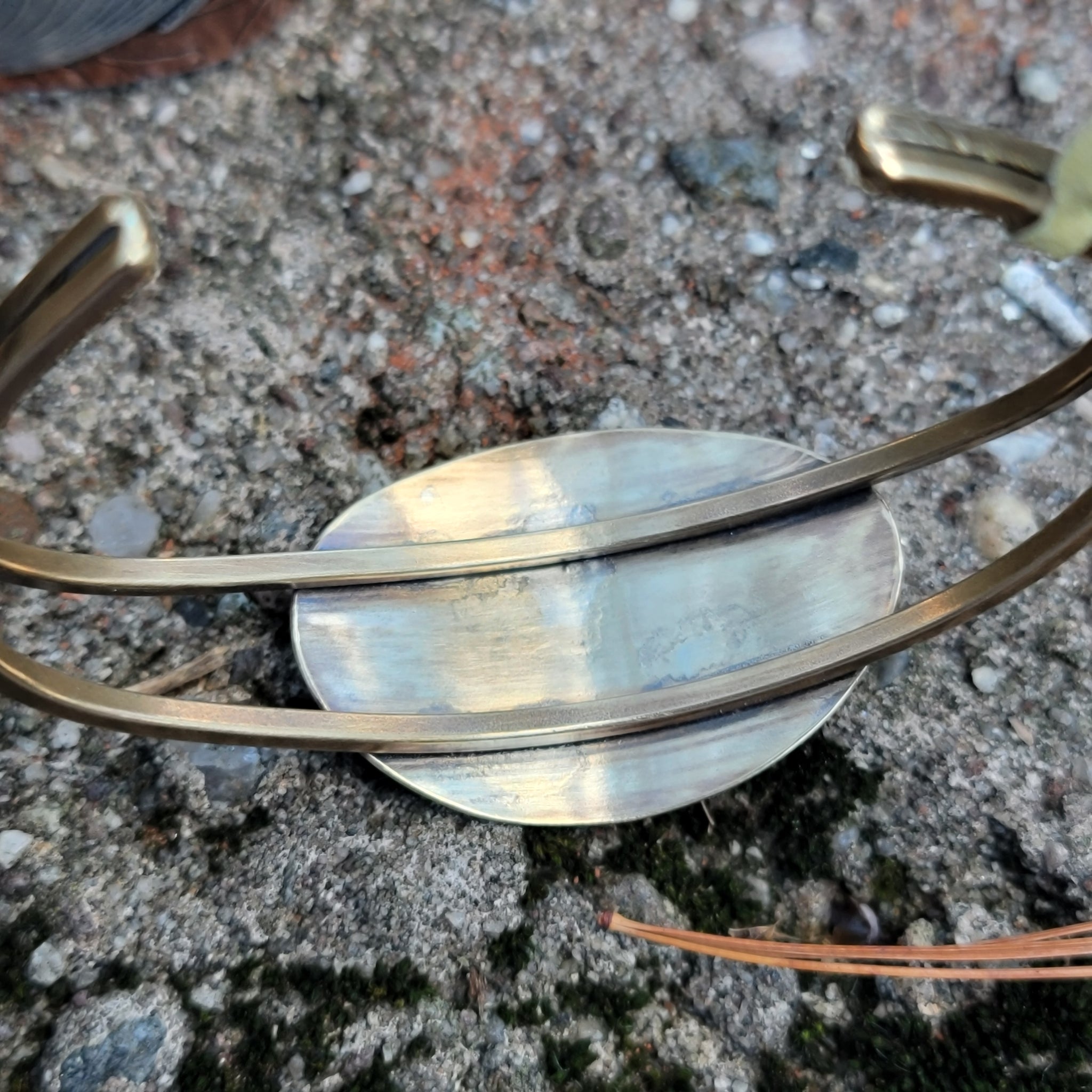 Abstract Amoeba Brass Cuff Bracelet