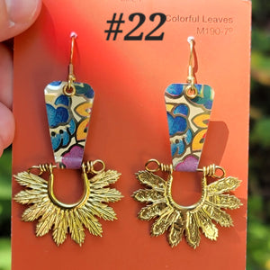 Late Summer Floral 2025 Collection - Repurposed Vintage Tin Earrings