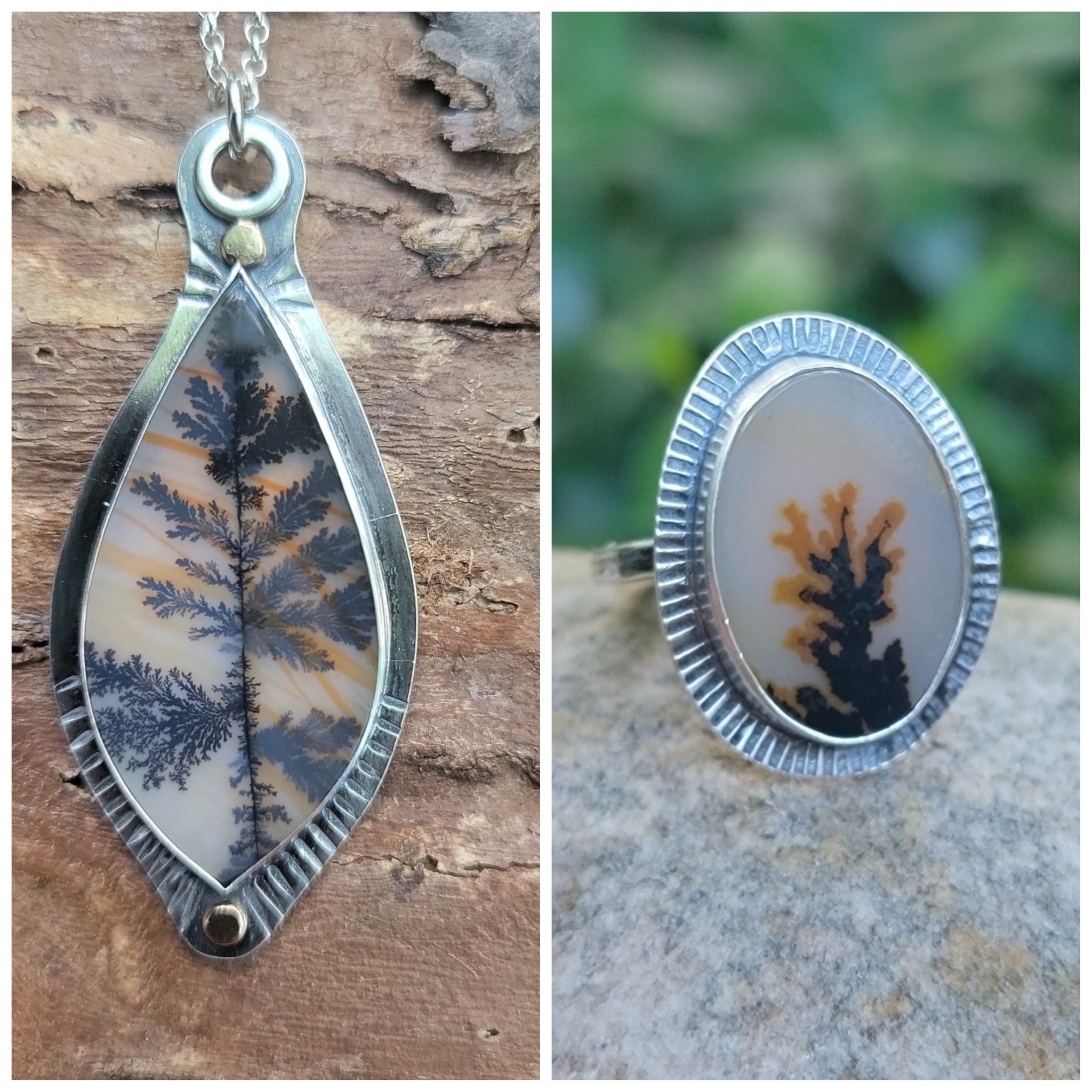Dendritic Agate Collection in Sterling Silver