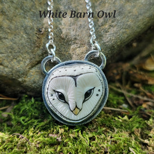 Barn Owl Pendants in Sterling Silver