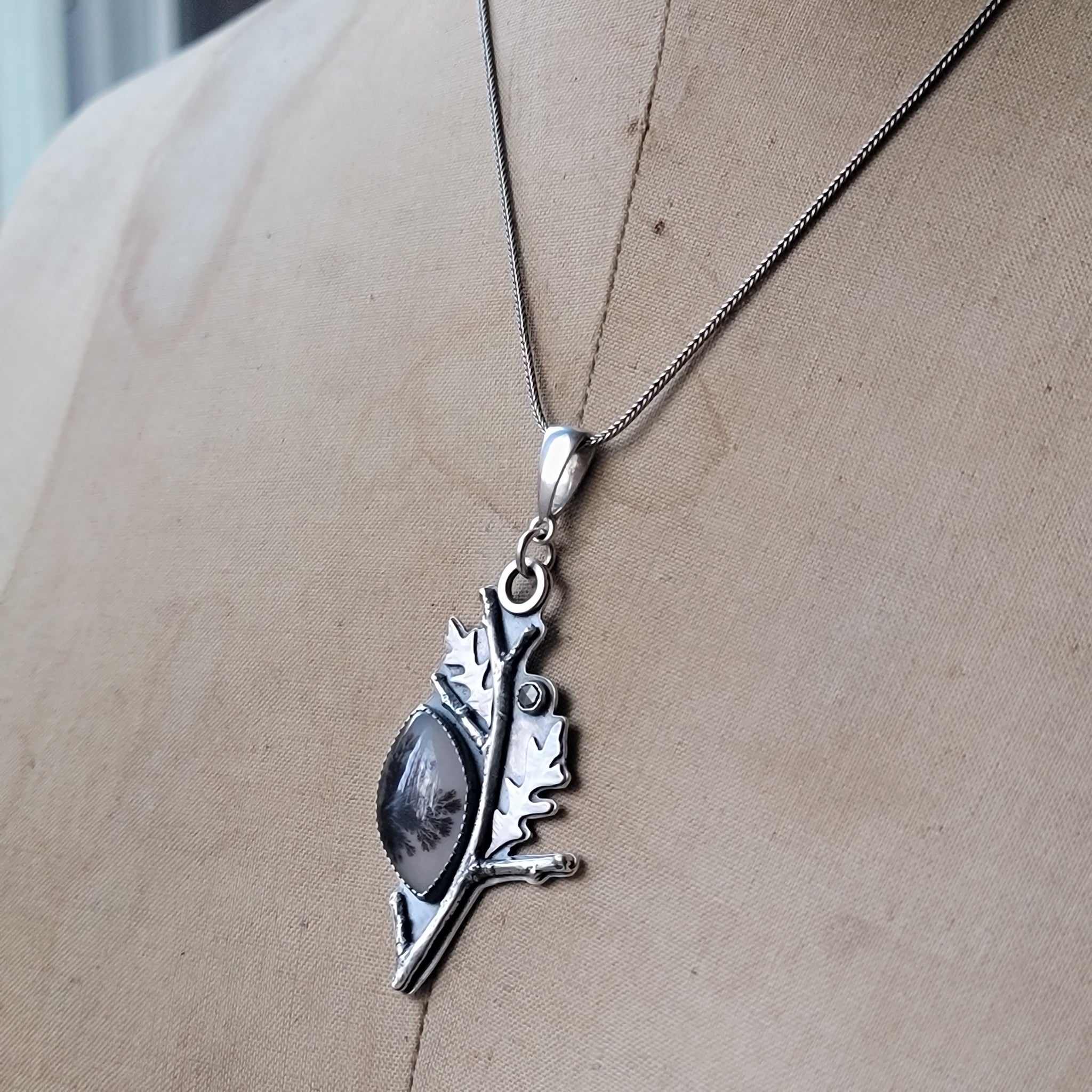 Dendritic Agate Pendant Collection in Sterling Silver