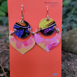 Summery Flowers Collection - Repurposed Tin Earrings