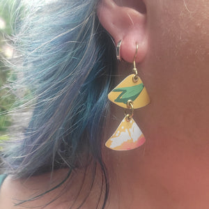 Summery Flowers Collection - Repurposed Tin Earrings