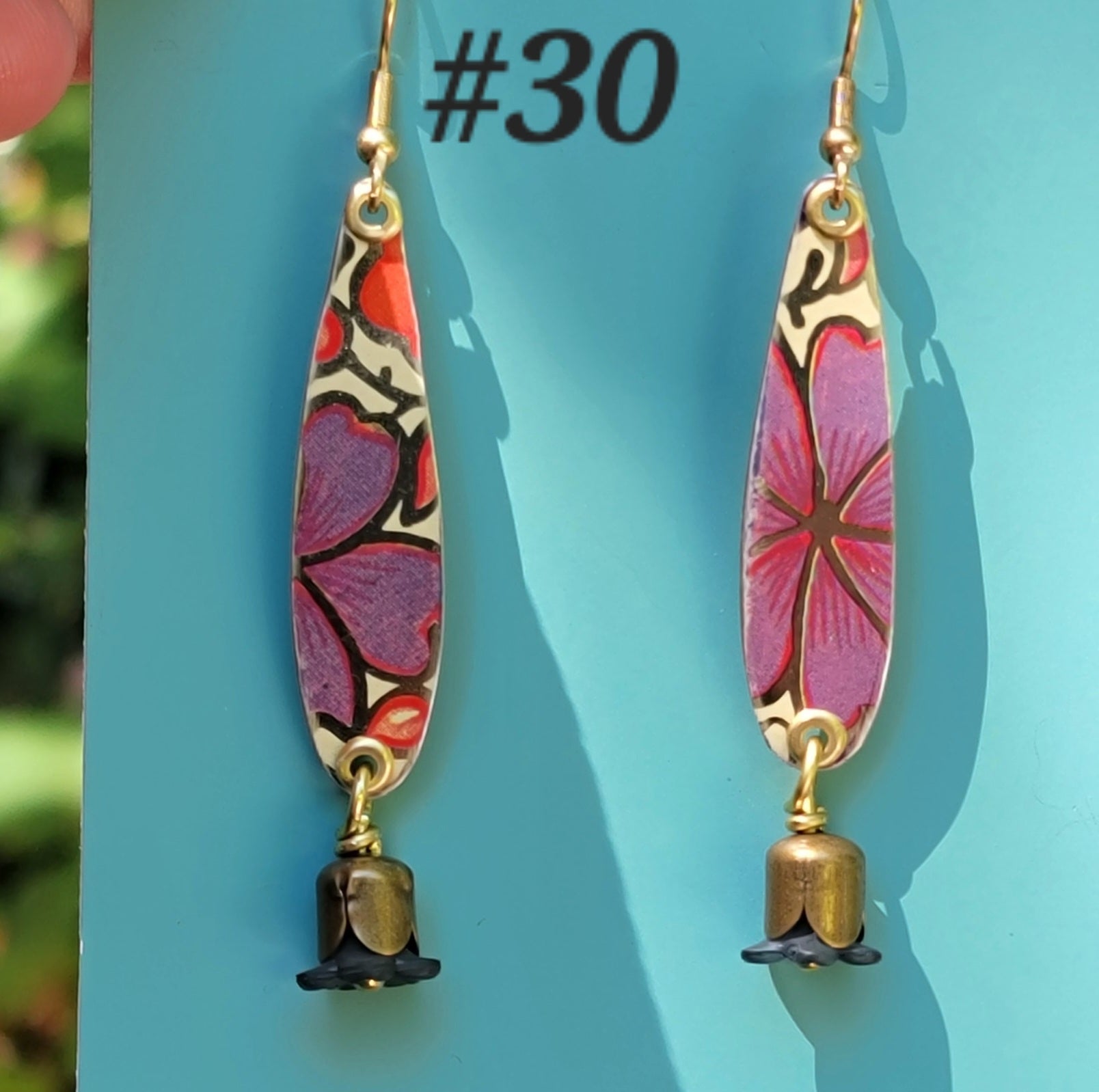 Late Summer Floral 2025 Collection - Repurposed Vintage Tin Earrings