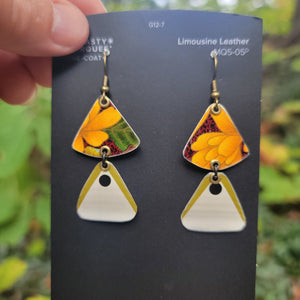 Goldenrod Harvest Collection - Repurposed Vintage Tin Earrings