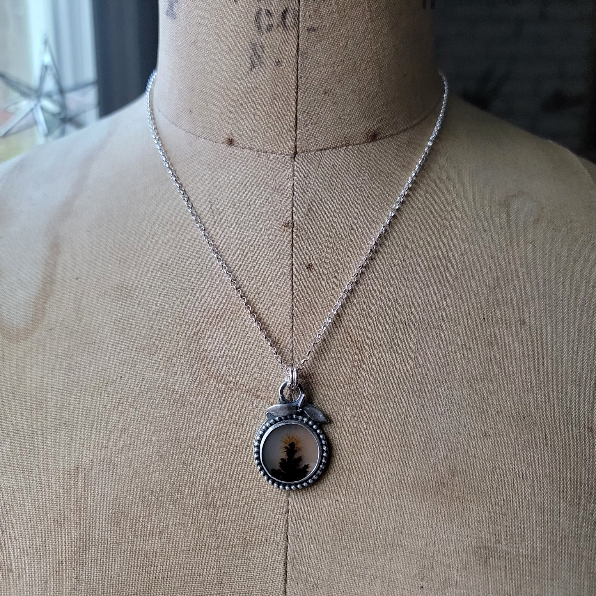 Dendritic Agate Pendant Collection in Sterling Silver