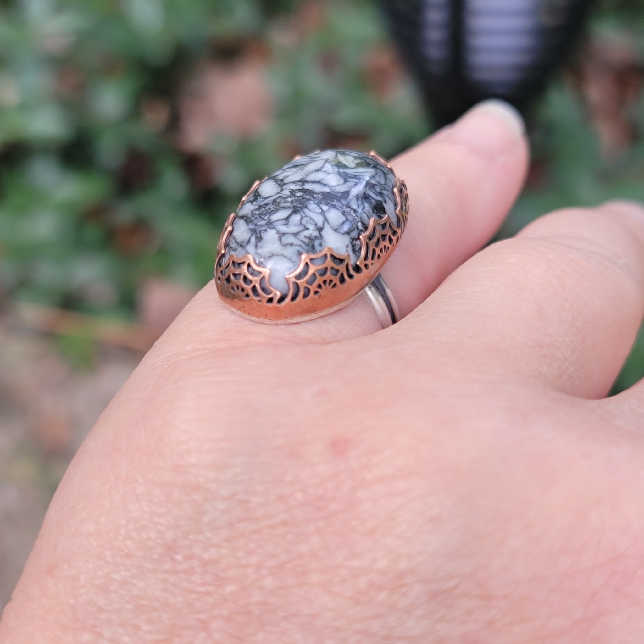 Spiderweb Bezel Pendants & Ring Halloween Collection