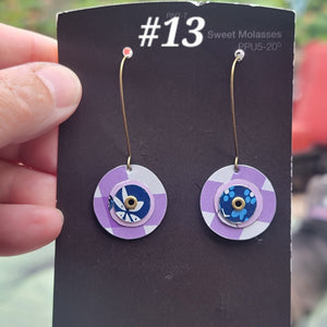 Kinetic Circles Collection - Repurposed Vintage Tin Earrings