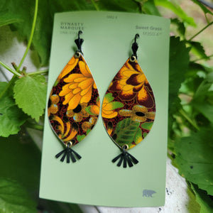 Goldenrod Harvest Collection - Repurposed Vintage Tin Earrings