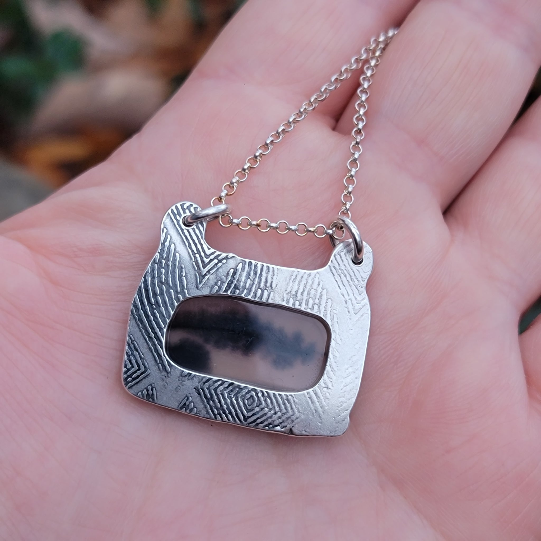 Dendritic Agate Pendant Collection in Sterling Silver