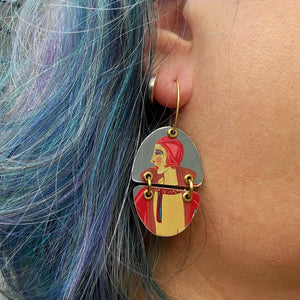 Modes 1930 Fashion Model Collection - Repurposed Tin Earrings