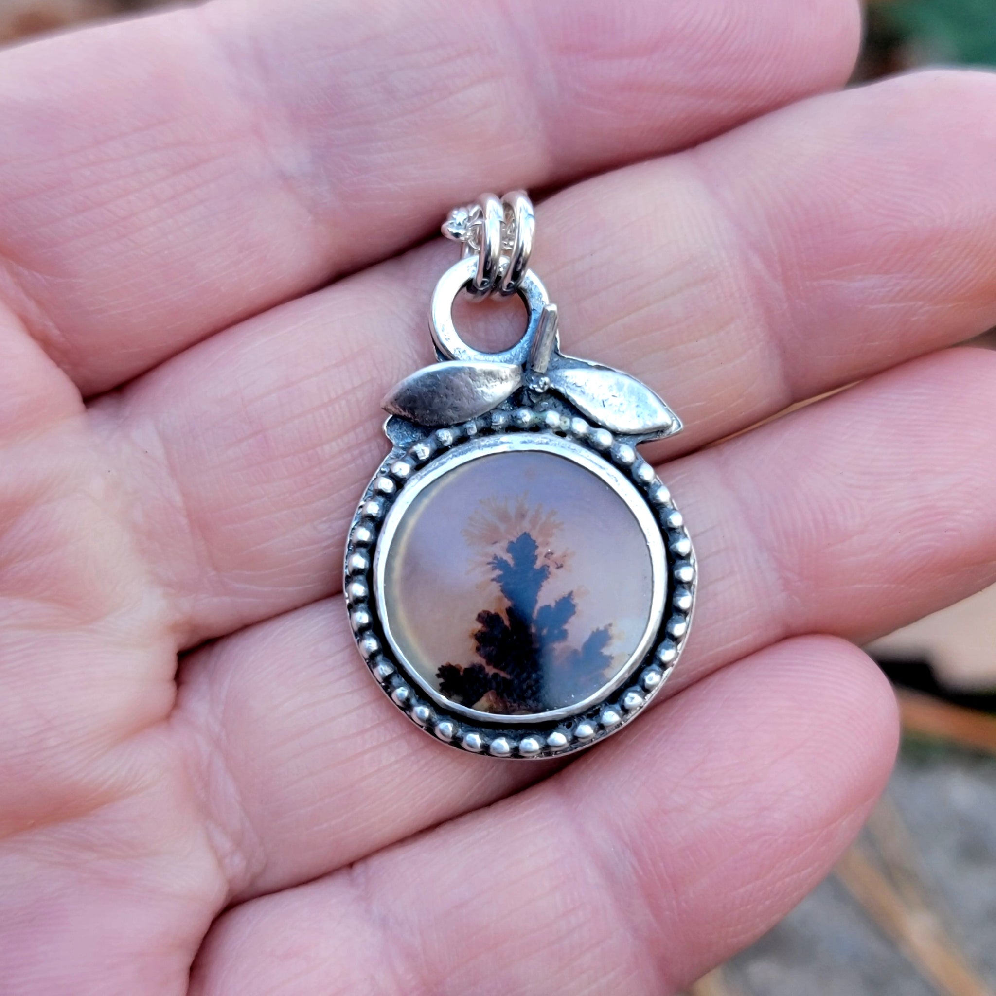 Dendritic Agate Pendant Collection in Sterling Silver