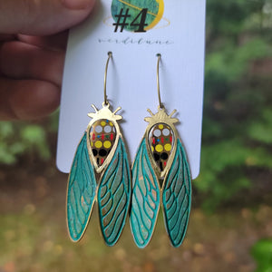 Patina Cicada Collection - Repurposed Vintage Tin Earrings