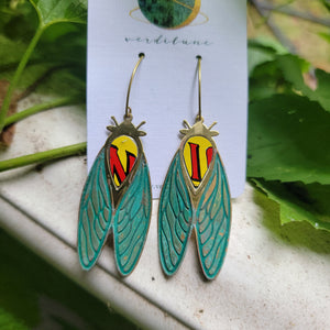 Patina Cicada Collection - Repurposed Vintage Tin Earrings