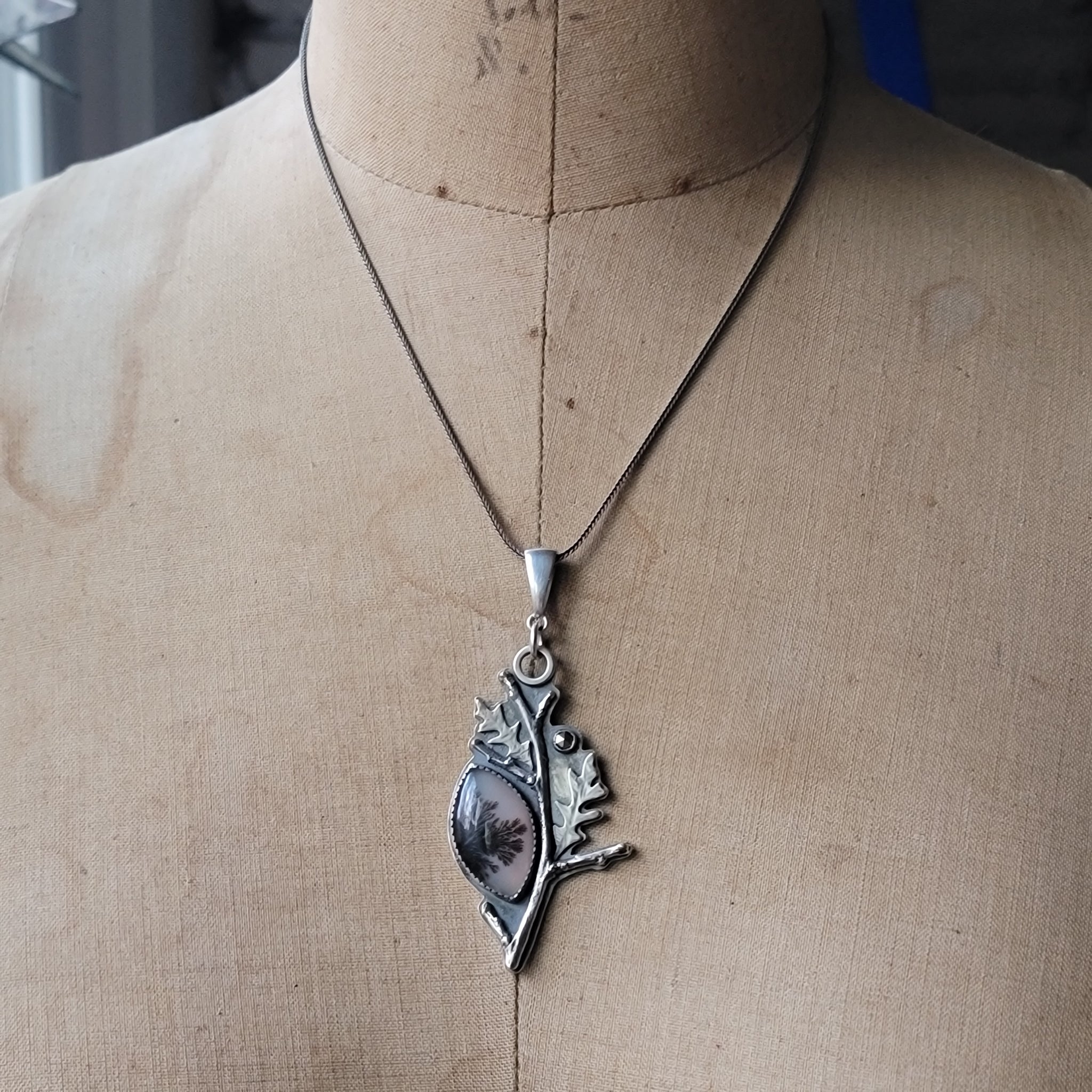 Dendritic Agate Pendant Collection in Sterling Silver