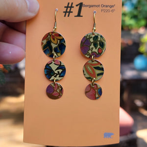 Late Summer Floral 2025 Collection - Repurposed Vintage Tin Earrings