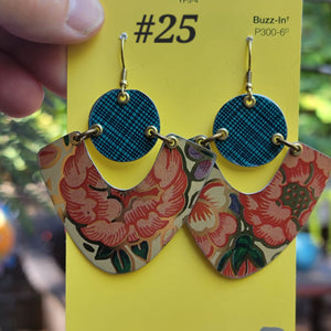 Late Summer Floral 2025 Collection - Repurposed Vintage Tin Earrings