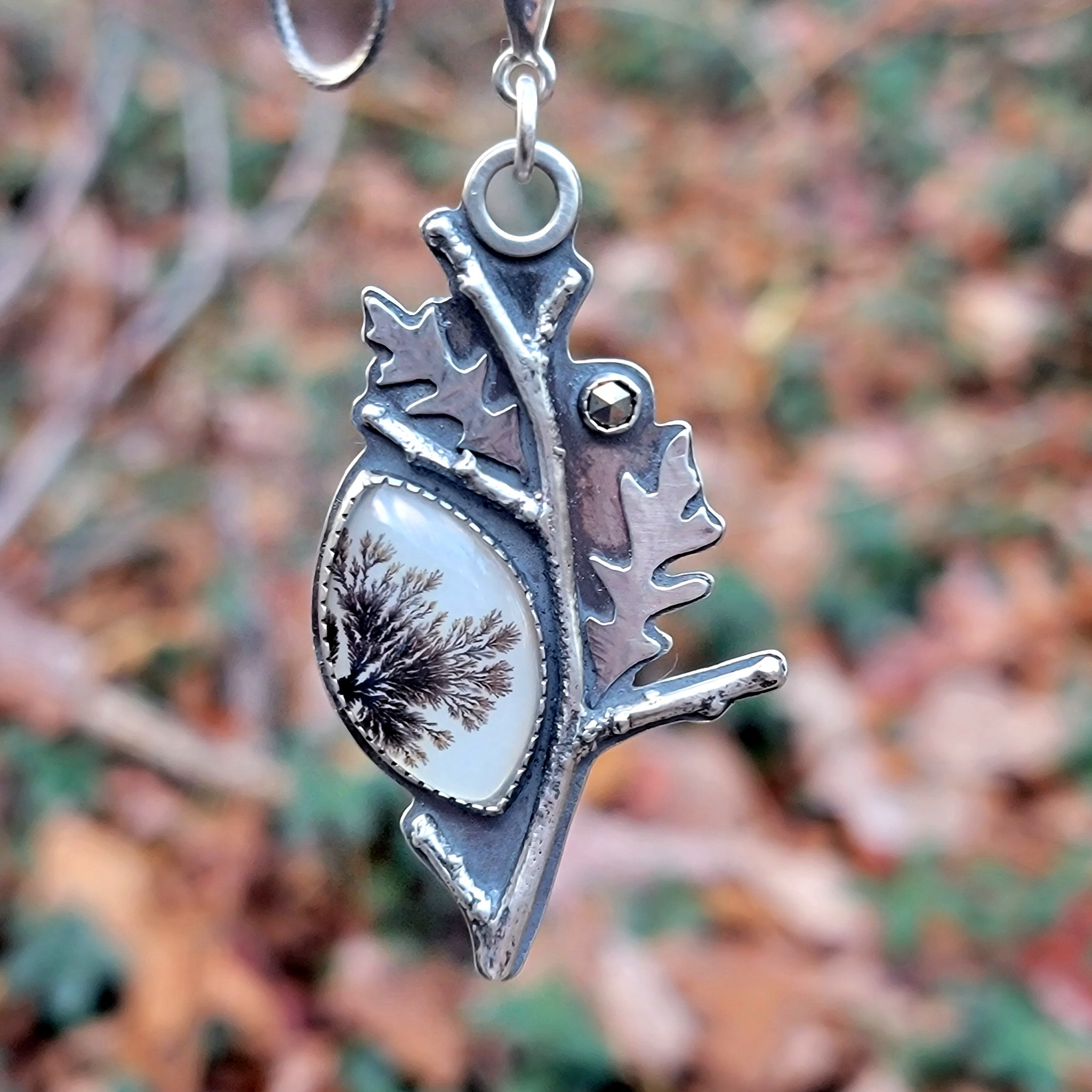 Dendritic Agate Pendant Collection in Sterling Silver