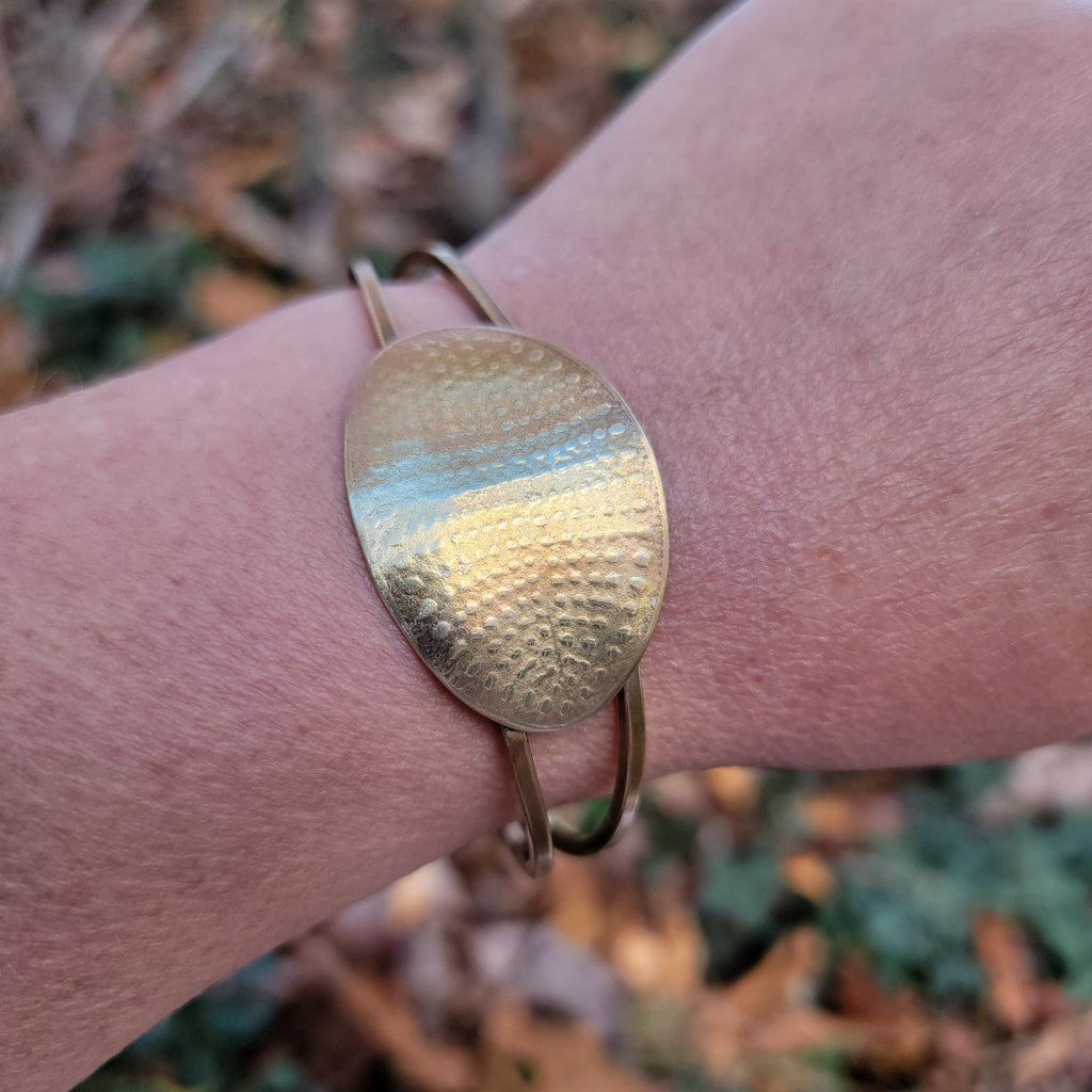 Abstract Amoeba Brass Cuff Bracelet