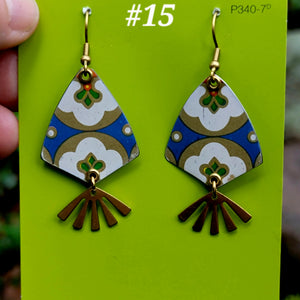 Mid Century Tea Tin Collection - Repurposed Vintage Tin Earrings