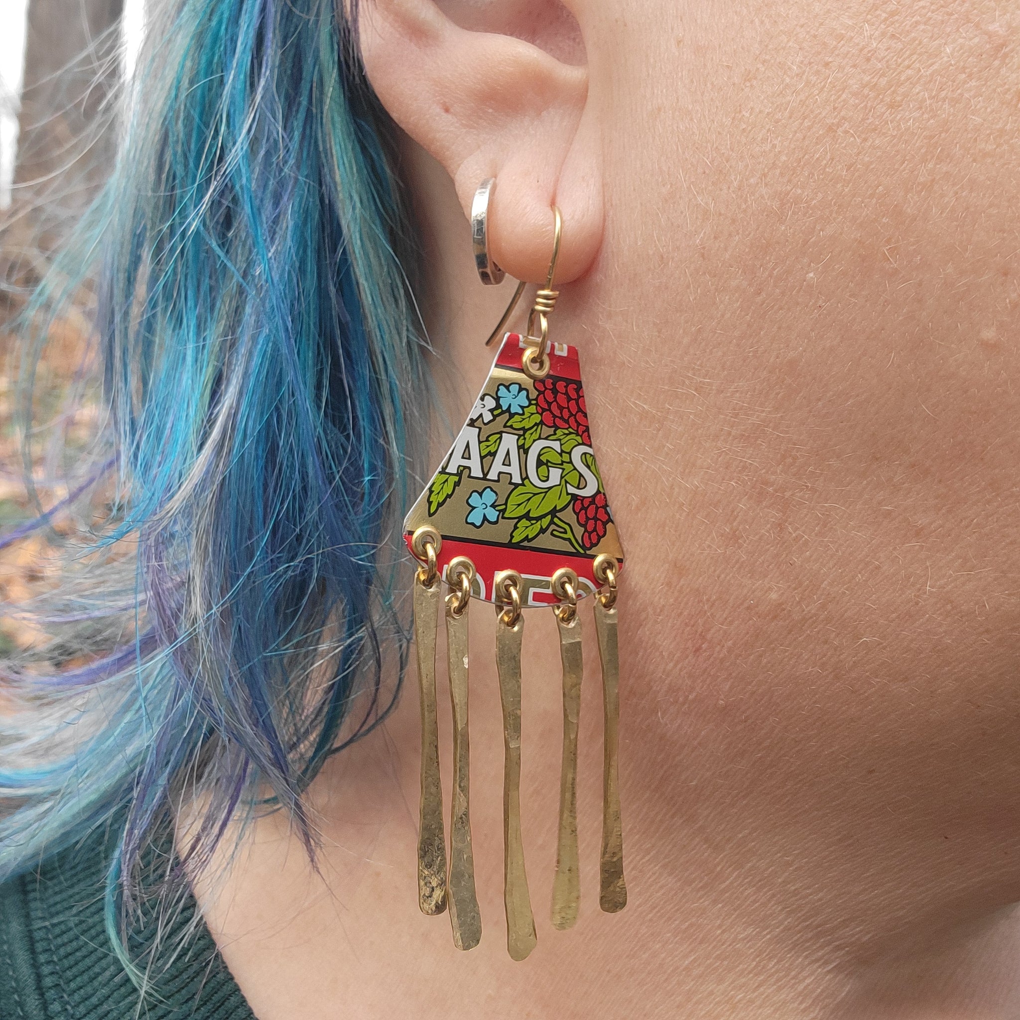 Festive Ear Chimes - Repurposed Tin Jewelry