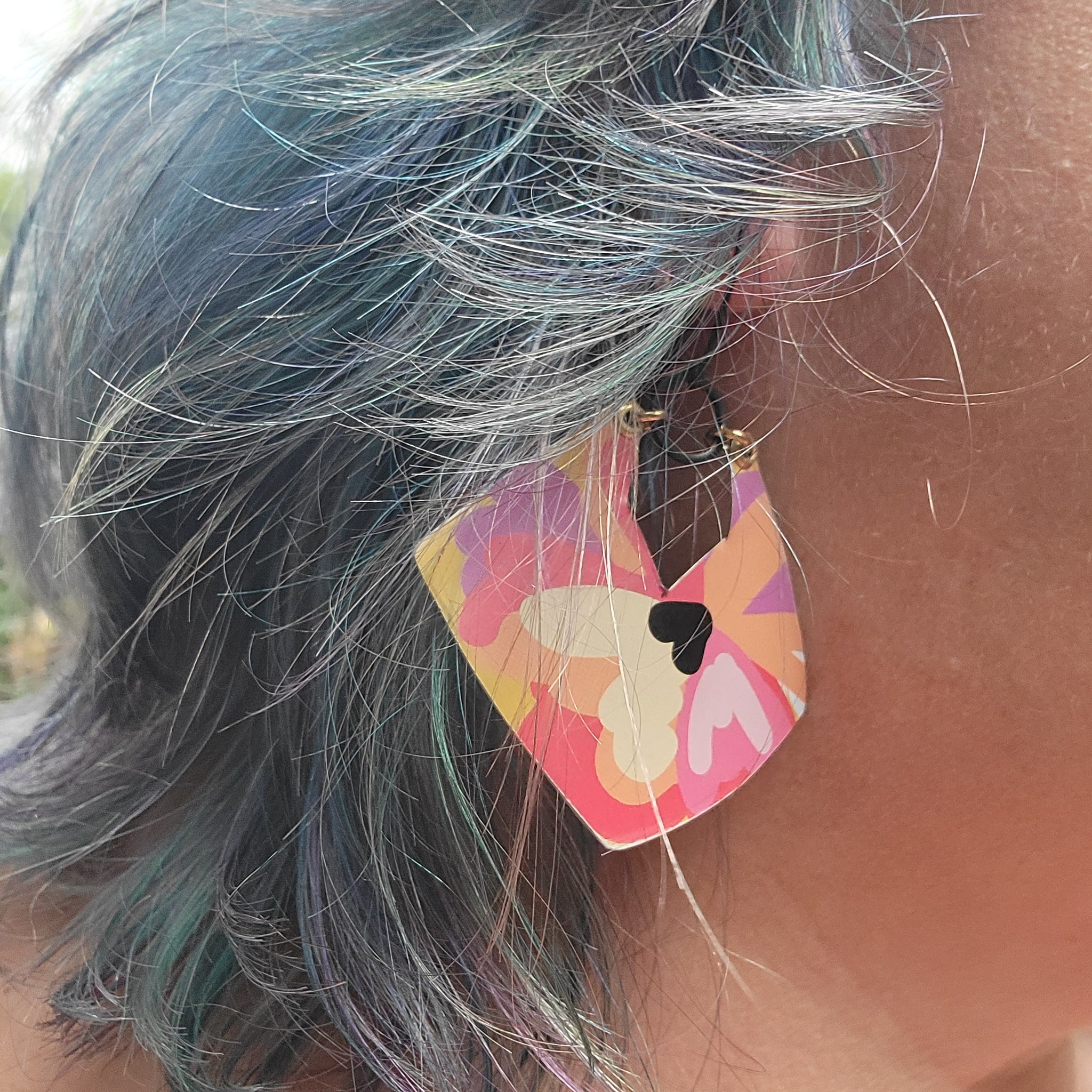 Summery Flowers Collection - Repurposed Tin Earrings