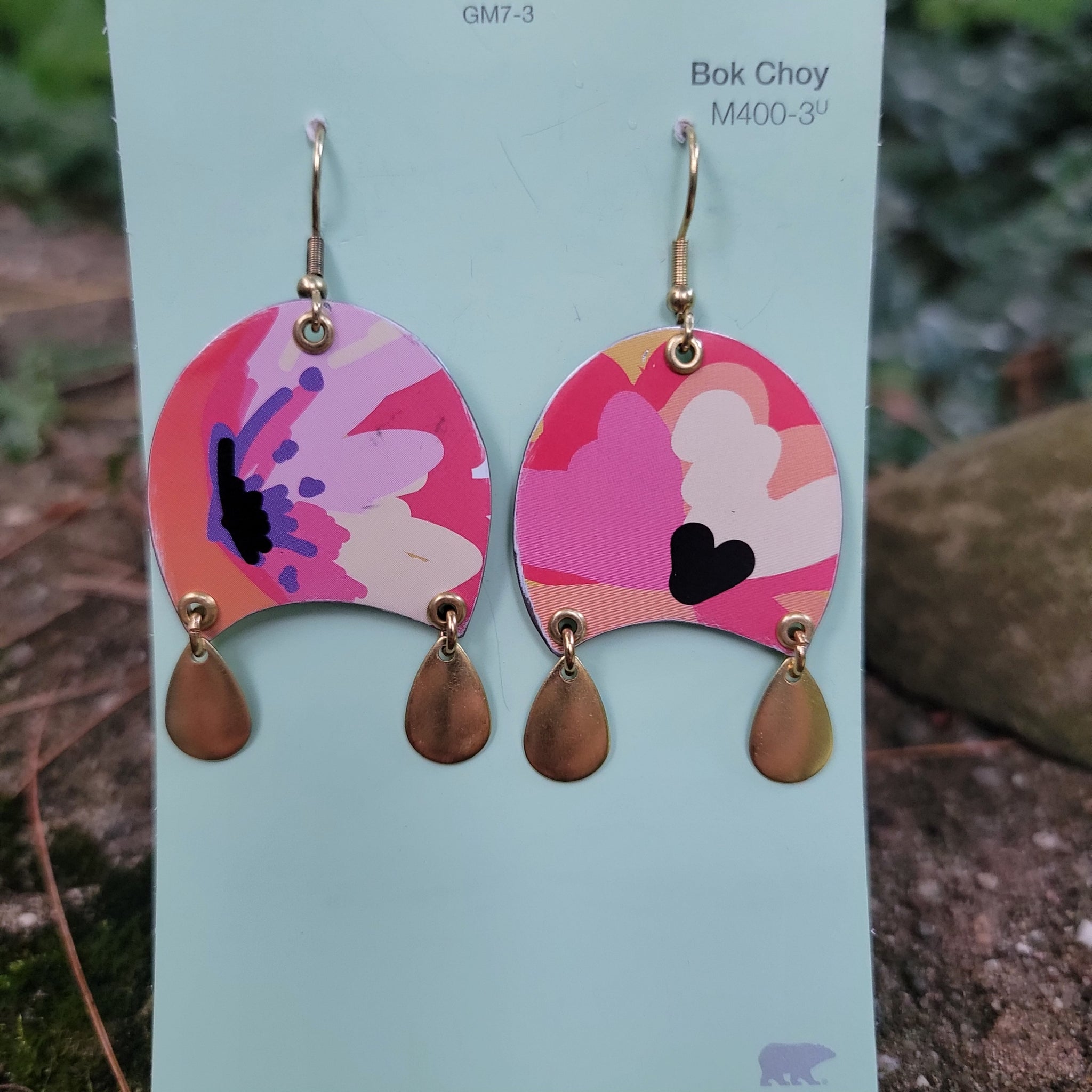 Summery Flowers Collection - Repurposed Tin Earrings
