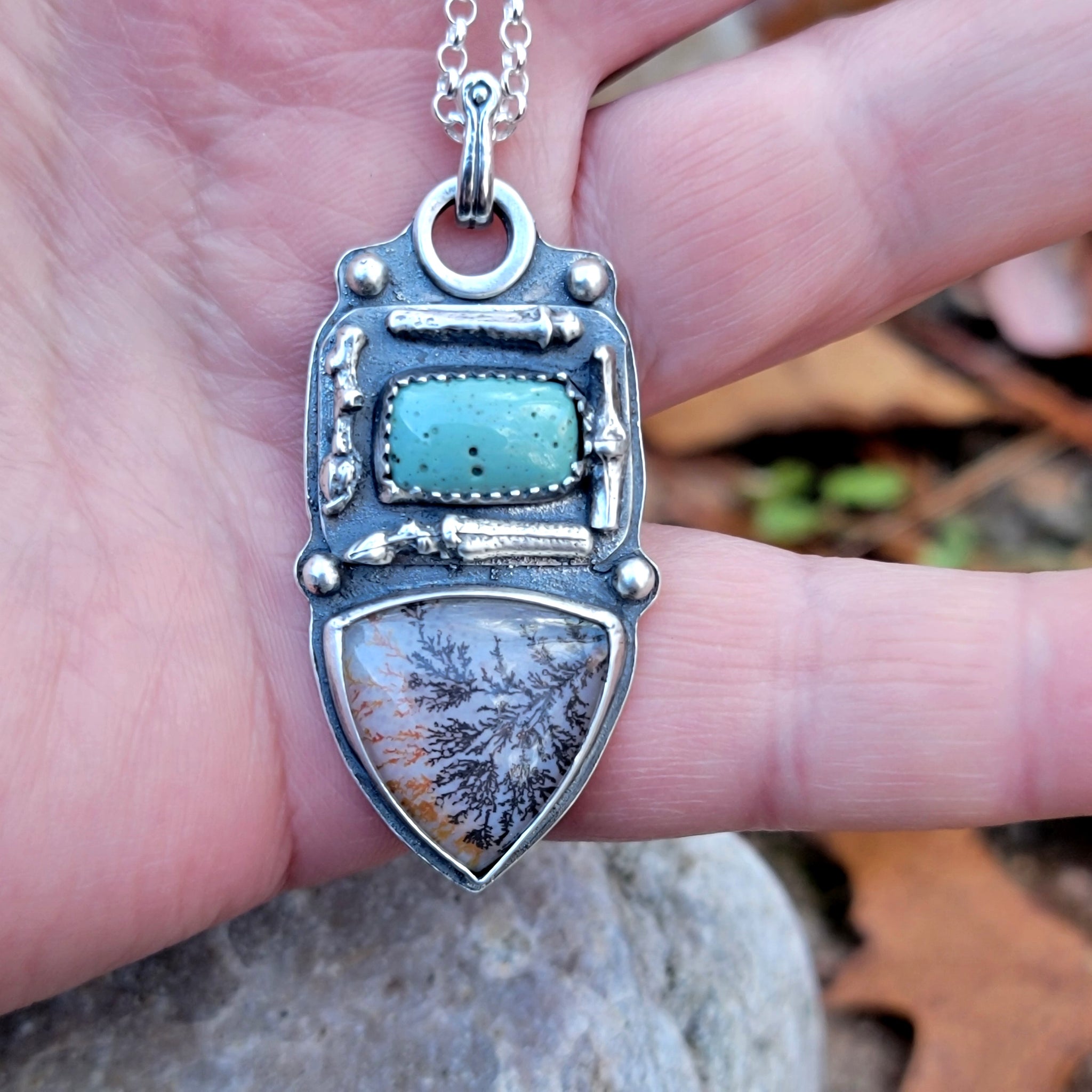 Dendritic Agate Pendant Collection in Sterling Silver