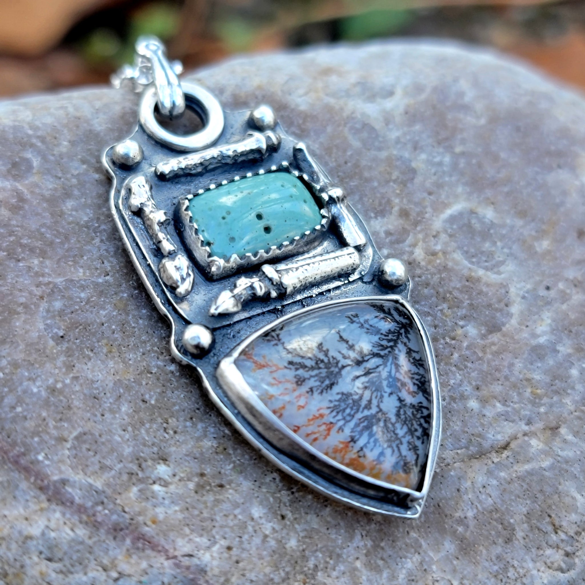 Dendritic Agate Pendant Collection in Sterling Silver