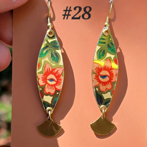 Late Summer Floral 2025 Collection - Repurposed Vintage Tin Earrings