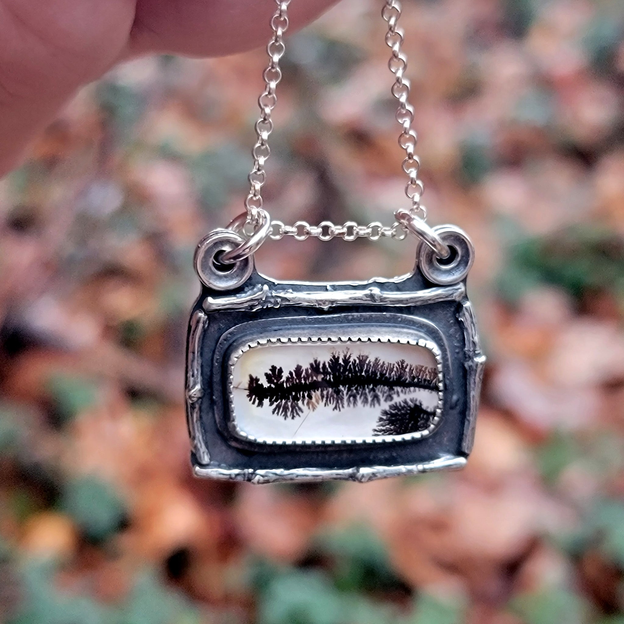 Dendritic Agate Pendant Collection in Sterling Silver