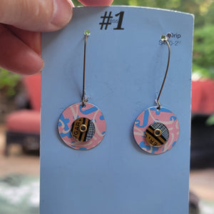 Kinetic Circles Collection - Repurposed Vintage Tin Earrings