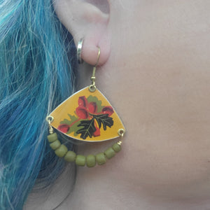 Goldenrod Harvest Collection - Repurposed Vintage Tin Earrings