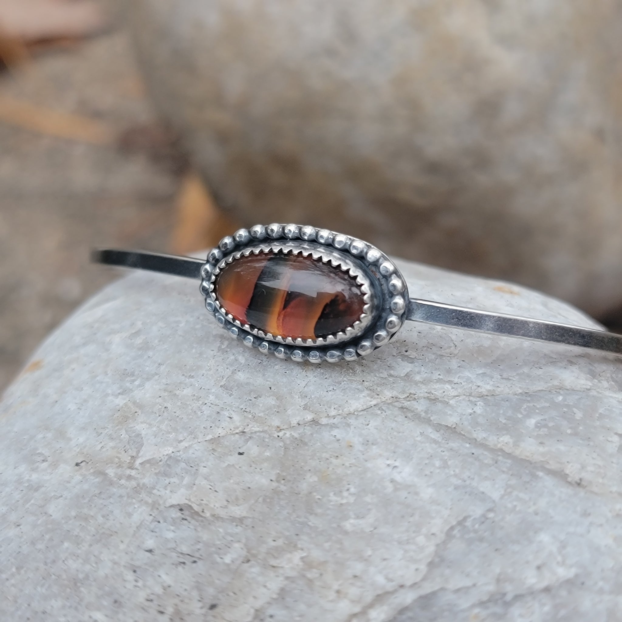 Gemstone Cuff Bracelet Collection in Sterling Silver