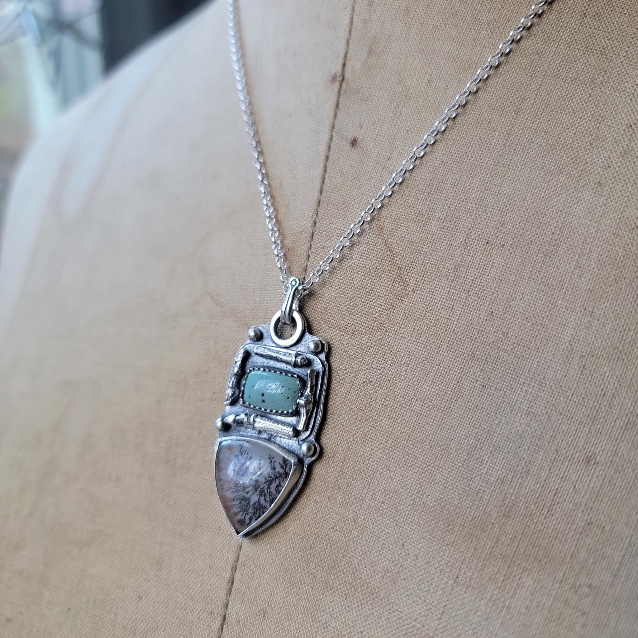 Dendritic Agate Pendant Collection in Sterling Silver