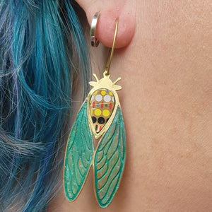 Patina Cicada Collection - Repurposed Vintage Tin Earrings