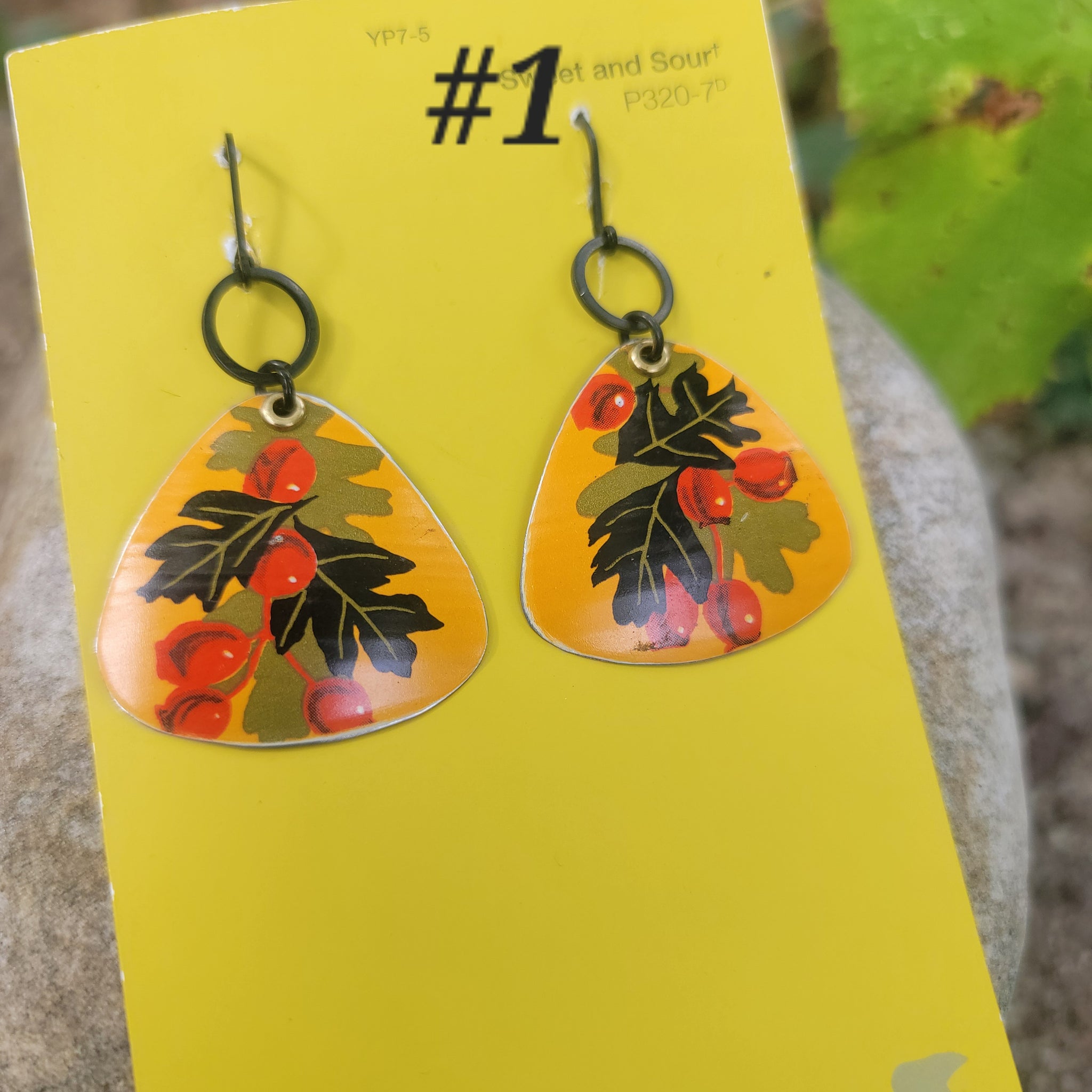 Goldenrod Harvest Collection - Repurposed Vintage Tin Earrings