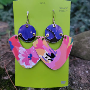 Summery Flowers Collection - Repurposed Tin Earrings