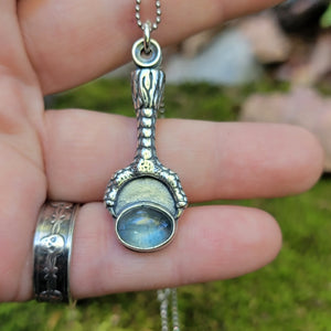 Griffin Claw Pendant with Kyanite in Sterling Silver