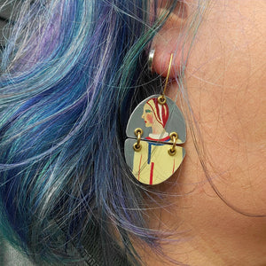 Modes 1930 Fashion Model Collection - Repurposed Tin Earrings