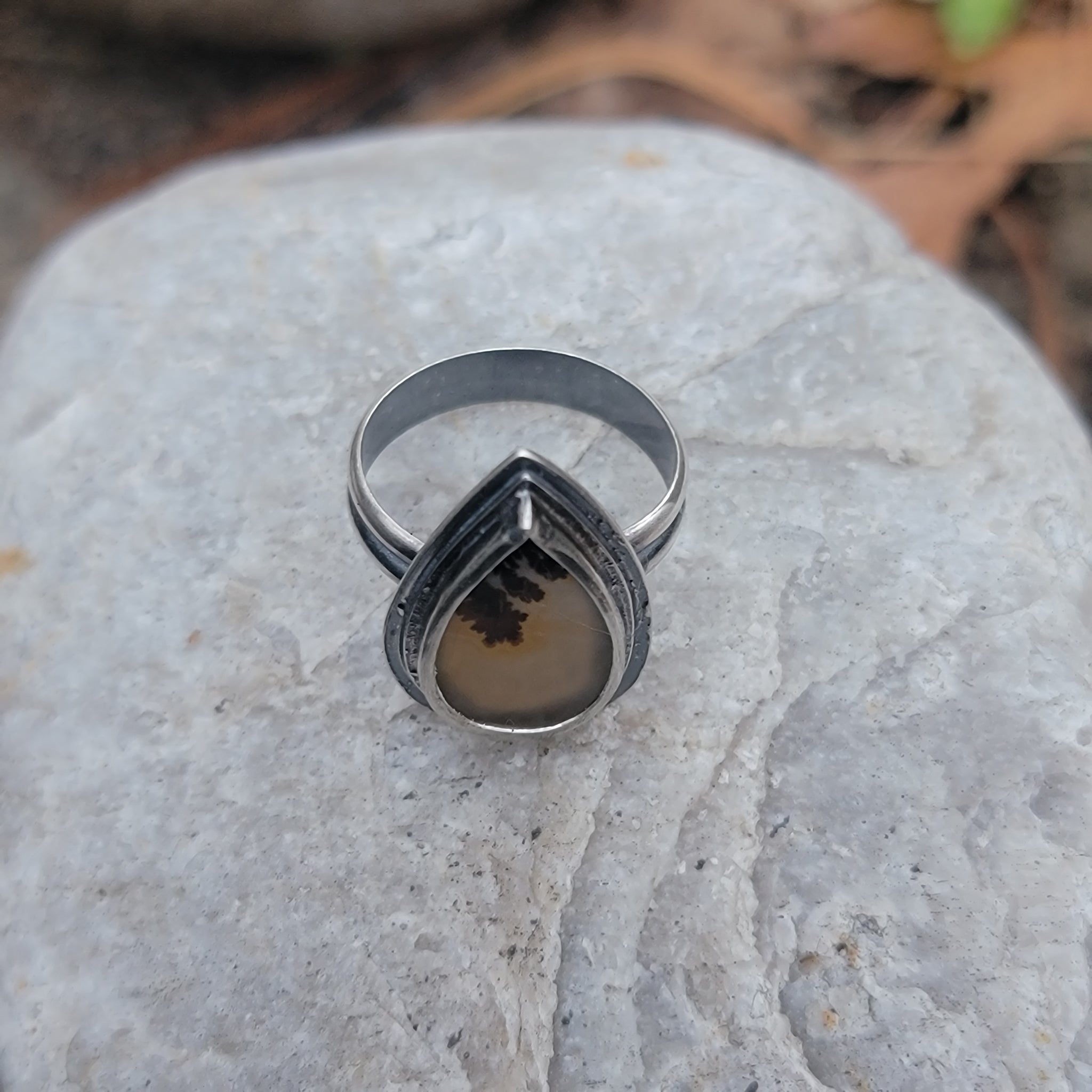 Dendritic Agate Gemstone Ring Collection in Sterling Silver