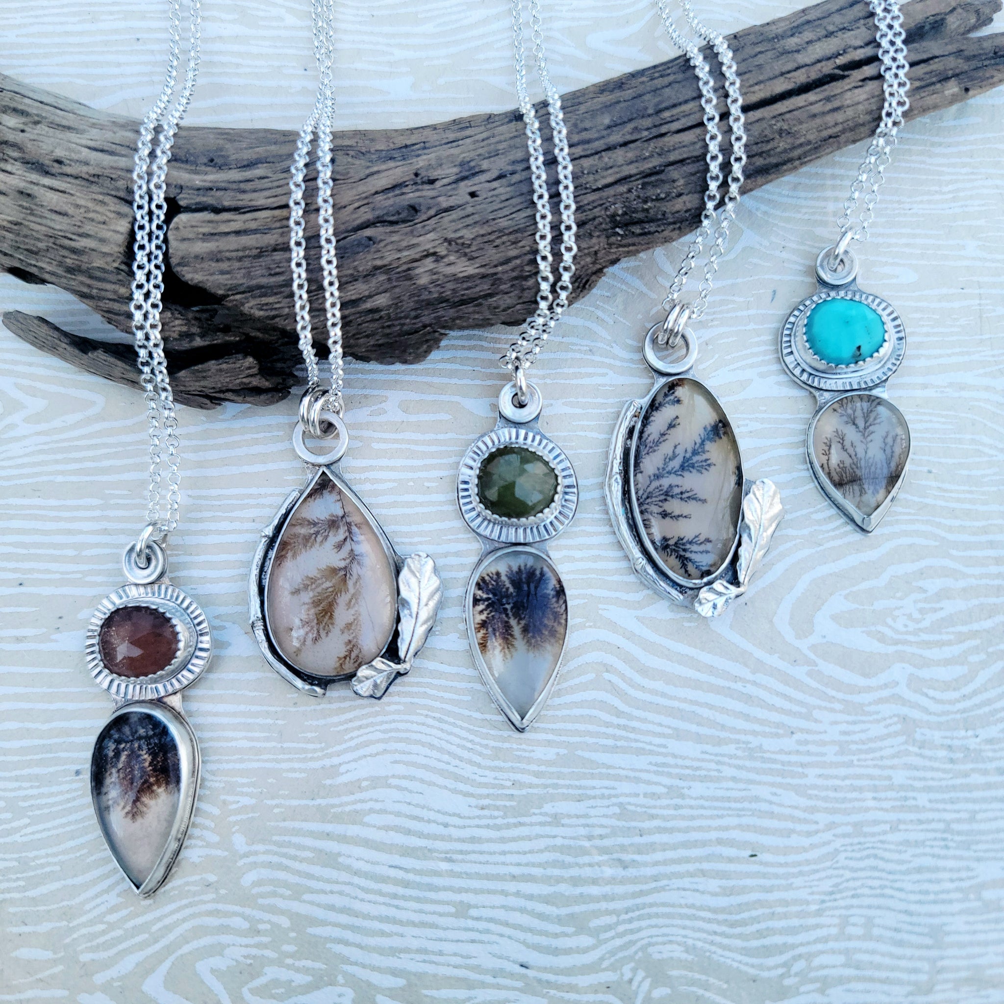 Part 2: Dendritic Agate Pendant Collection in Sterling Silver