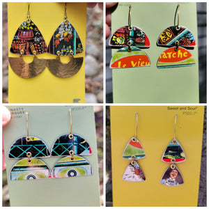 Le Vieux Marché Collection - Repurposed Vintage Tin Earrings