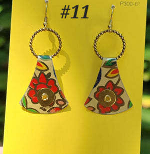 Late Summer Floral 2025 Collection - Repurposed Vintage Tin Earrings