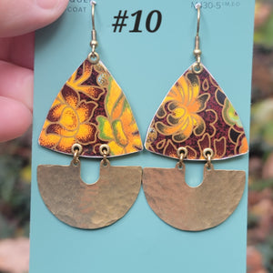 Goldenrod Harvest Collection - Repurposed Vintage Tin Earrings