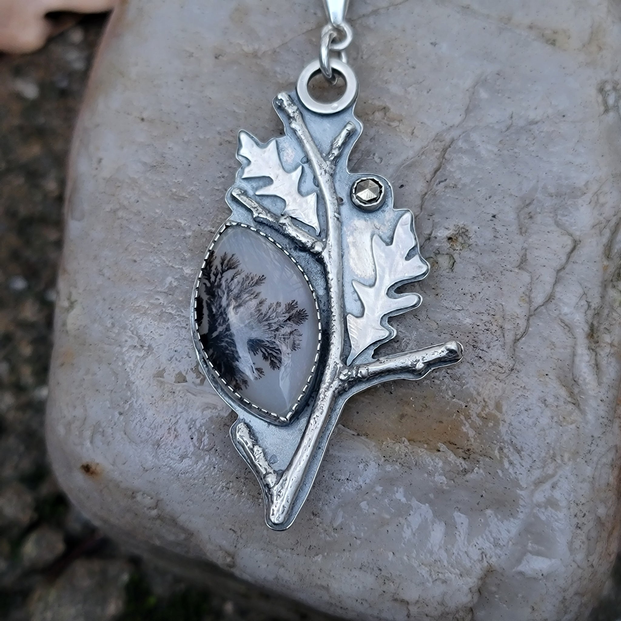 Dendritic Agate Pendant Collection in Sterling Silver